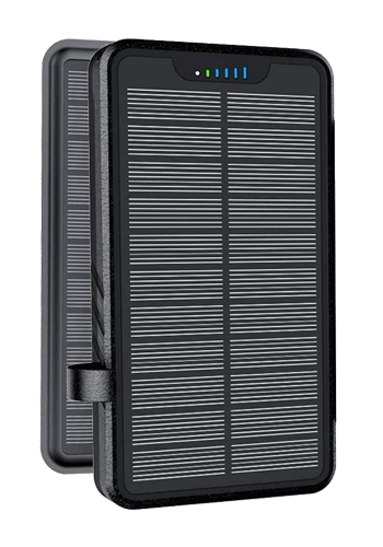 Elzle Solar Power Bank, Black, 26,800mAh
