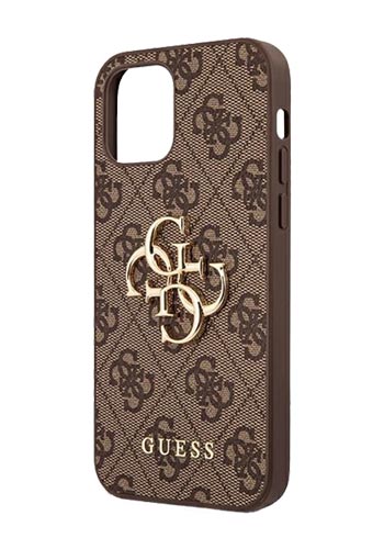 GUESS Hard Cover 4G Big Metal Logo Brown, for Apple iPhone 12 / 12 Pro, GUHCP12M4GMGBR