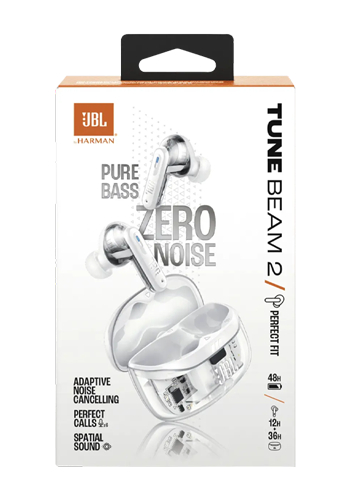 JBL Tune Beam 2, Bluetooth In-Ear Headsets Ghost White, JBLTBEAM2GWHT