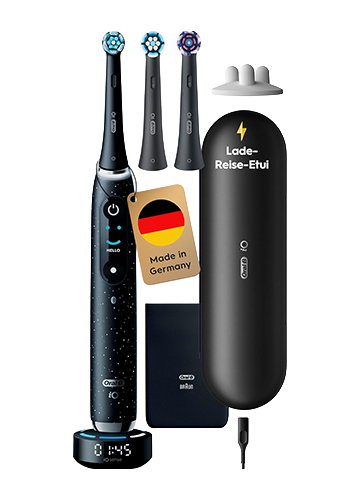 Oral-B iO 10 Electric Toothbrush incl. 3 brush heads and travel case Cosmic Black